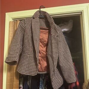 Modcloth Houndstooth Blazer - Black and Brown